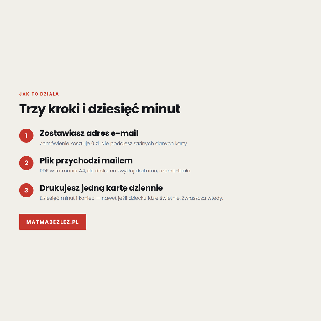 Pakiet startowy — 15 kart pracy do druku (za darmo)